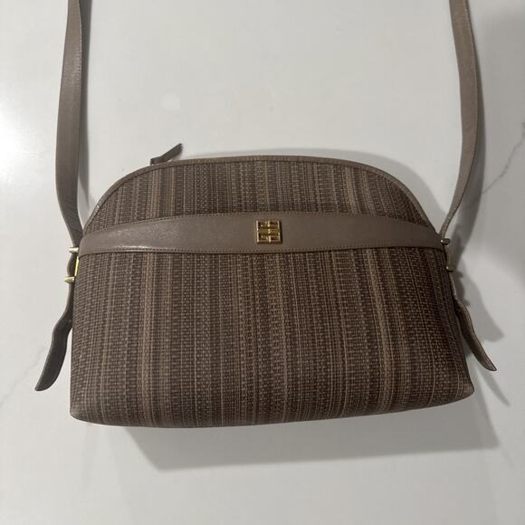 Givenchy, Rare, Collectible, Crossbody, Brown, Taupe W/Leather Trim, 4G Logo - Picture 2 of 16